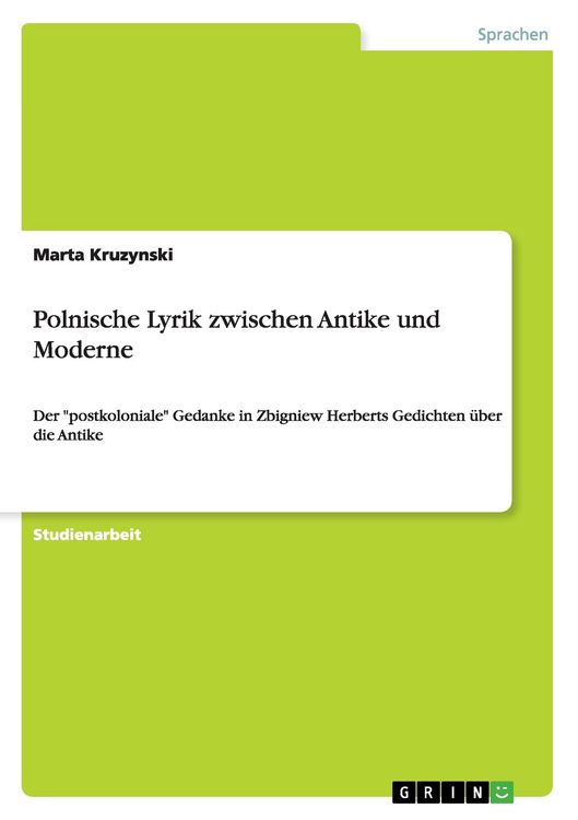Produktbild: Polnische Lyrik zwischen Antike und Moderne