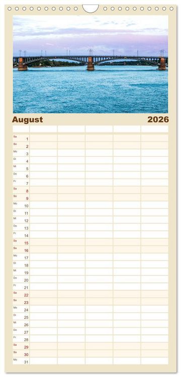 Produktbild: Familienplaner 2026 - Eine Kreuzfahrt auf dem Rhein mit 5 Spalten (Wandkalender, 21 x 45 cm) CALVENDO