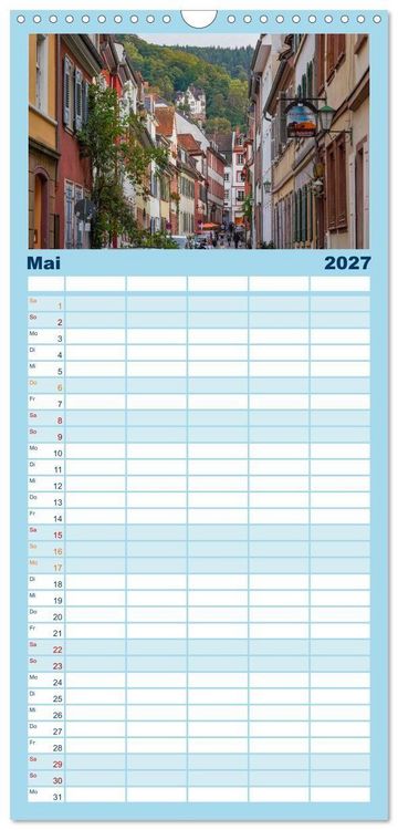 Produktbild: Familienplaner 2027 - Heidelberg Impressionen mit 5 Spalten (Wandkalender, 21 x 45 cm) CALVENDO
