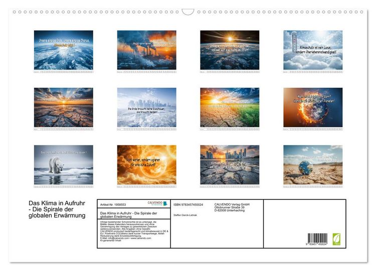 Produktbild: Das Klima in Aufruhr - Die Spirale der globalen Erw&auml;rmung (Wandkalender 2026 DIN A2 quer), CALVENDO Monatskalender