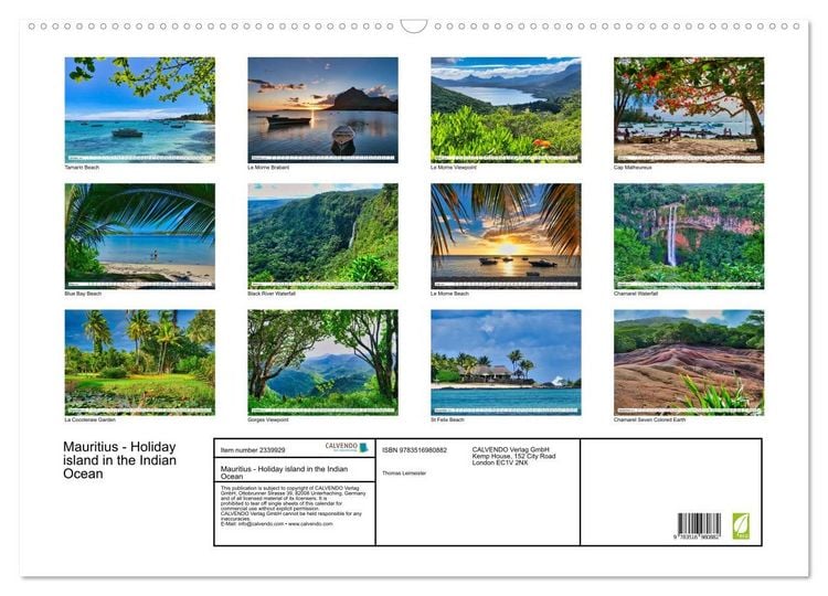 Produktbild: Mauritius - Holiday island in the Indian Ocean (Wall Calendar 2027 DIN A2 landscape), CALVENDO 12 Month Wall Calendar