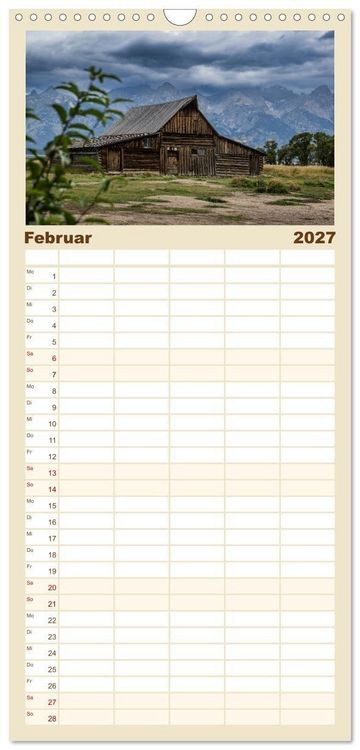 Produktbild: Familienplaner 2027 - Wyoming, South Dakota Colorado mit 5 Spalten (Wandkalender, 21 x 45 cm) CALVENDO