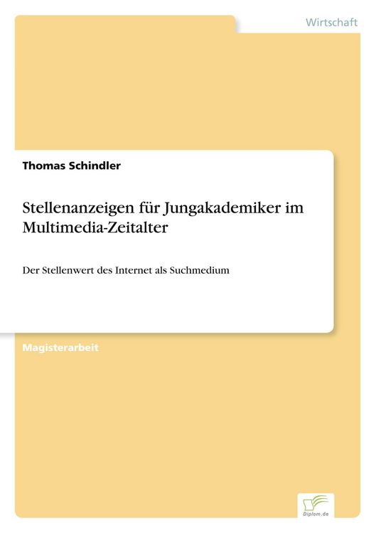 Produktbild: Stellenanzeigen f&uuml;r Jungakademiker im Multimedia-Zeitalter