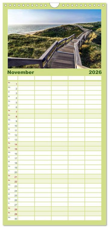 Produktbild: Familienplaner 2026 - Sylt mein Inselblick mit 5 Spalten (Wandkalender, 21 x 45 cm) CALVENDO