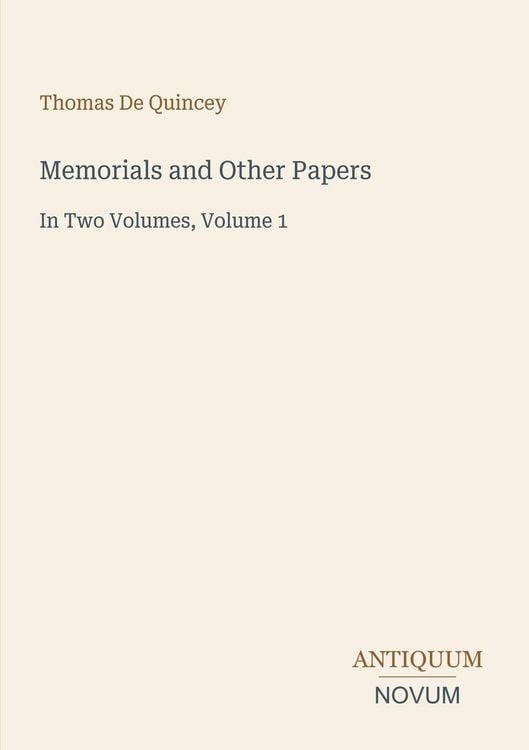 Produktbild: Memorials and Other Papers
