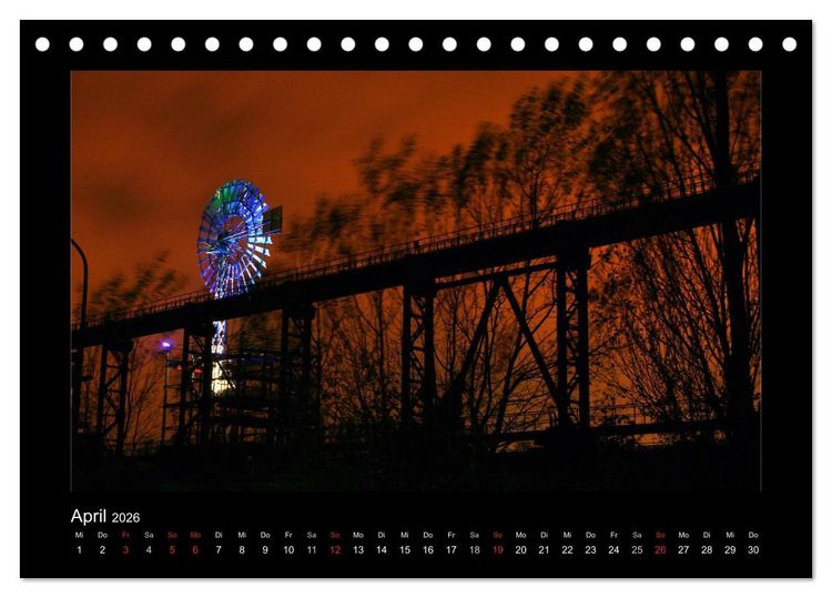 Produktbild: Extraschicht im Ruhrgebiet - Nachts ist es nicht dunkel! (Tischkalender 2026 DIN A5 quer), CALVENDO Monatskalender