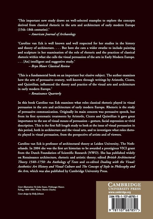 Produktbild: Classical Rhetoric and the Visual Arts in Early Modern Europe