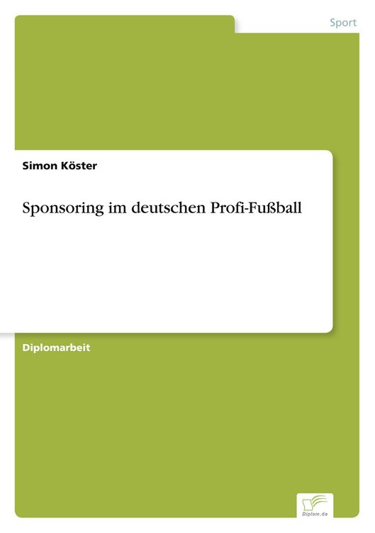 Produktbild: Sponsoring im deutschen Profi-Fu&szlig;ball