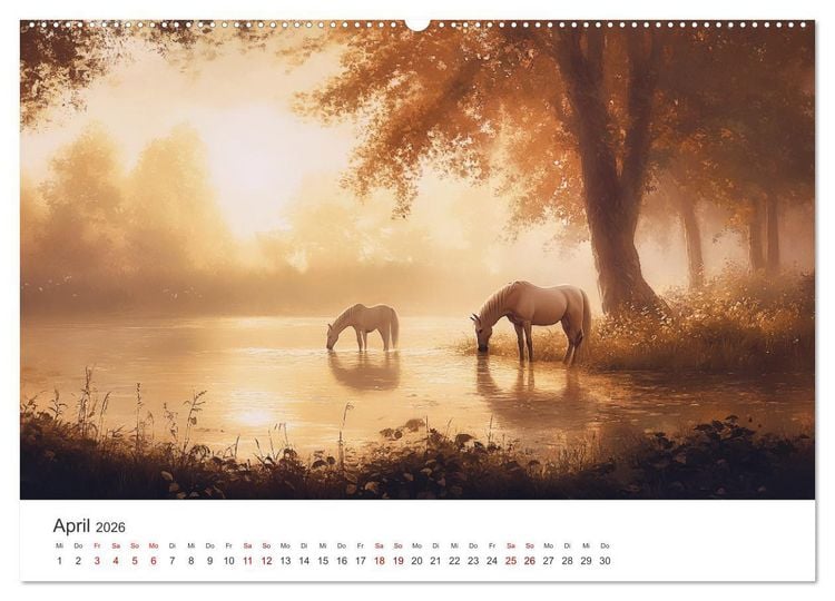 Produktbild: Im Wind der Freiheit - Ein Jahr voller Pferde (hochwertiger Premium Wandkalender 2026 DIN A2 quer), Kunstdruck in Hochglanz