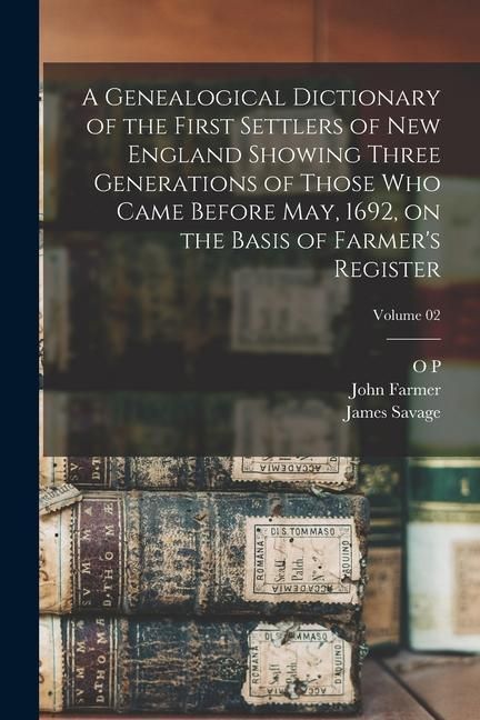Produktbild: A Genealogical Dictionary of the First Settlers of New England Showing Three Generations of Those who Came Before May, 1692, on the Basis of Farmer's