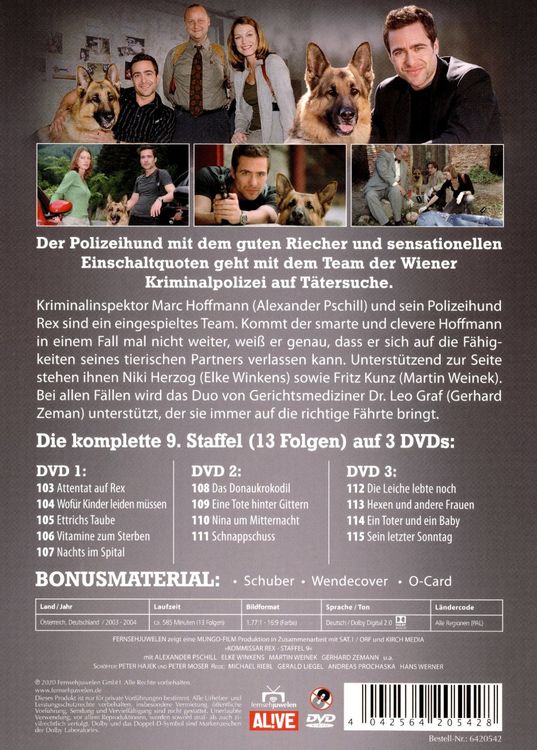 Produktbild: Kommissar Rex - Die komplette 9. Staffel [3 DVDs]