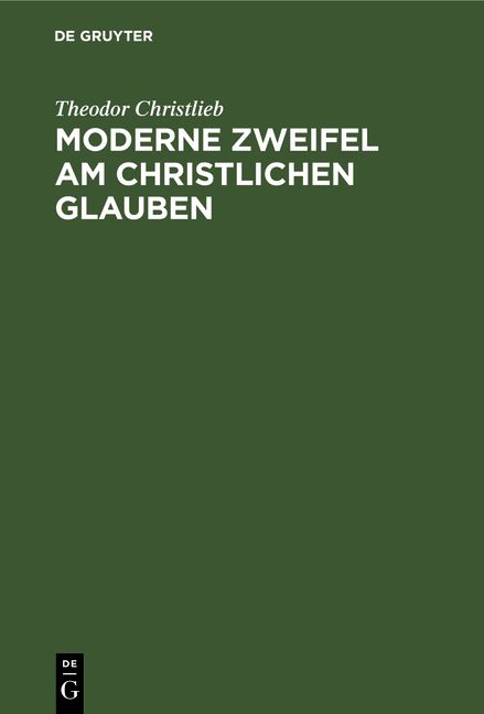 Produktbild: Moderne Zweifel am christlichen Glauben