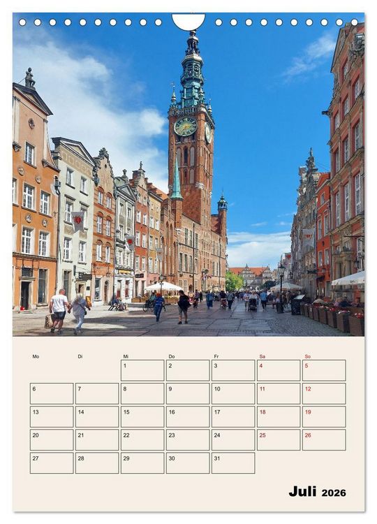 Produktbild: Danzig - Ein Stadtspaziergang (Wandkalender 2026 DIN A4 hoch), CALVENDO Monatskalender