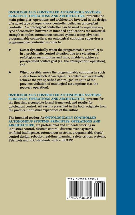 Produktbild: Ontologically Controlled Autonomous Systems: Principles, Operations, and Architecture