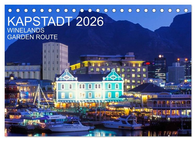 Produktbild: Kapstadt, Winelands und Garden Route (Tischkalender 2026 DIN A5 quer), CALVENDO Monatskalender