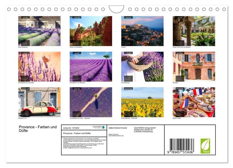 Produktbild: Provence - Farben und D&uuml;fte (Wandkalender 2026 DIN A4 quer), CALVENDO Monatskalender