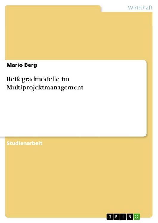 Produktbild: Reifegradmodelle im Multiprojektmanagement