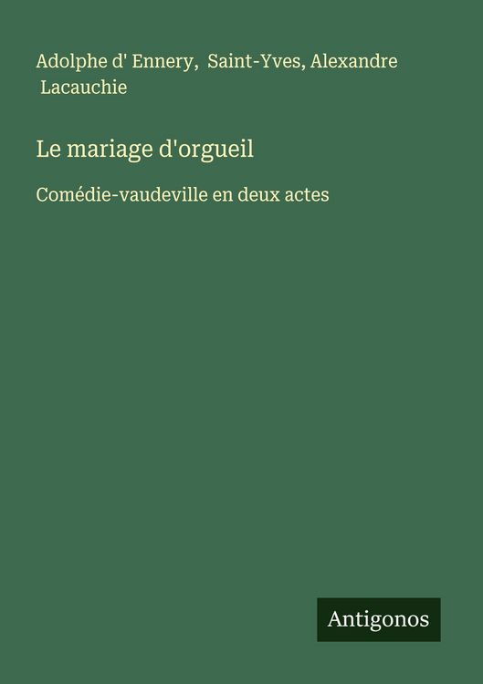 Produktbild: Le mariage d'orgueil