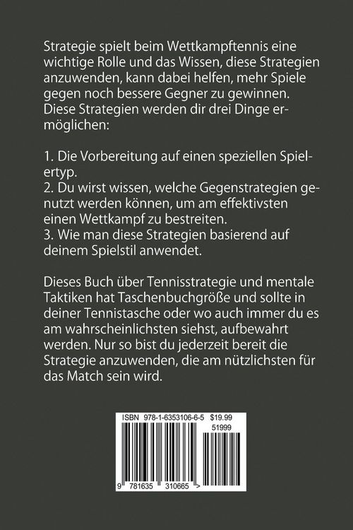Produktbild: 60 Tennisstrategien Und Mentale Taktiken