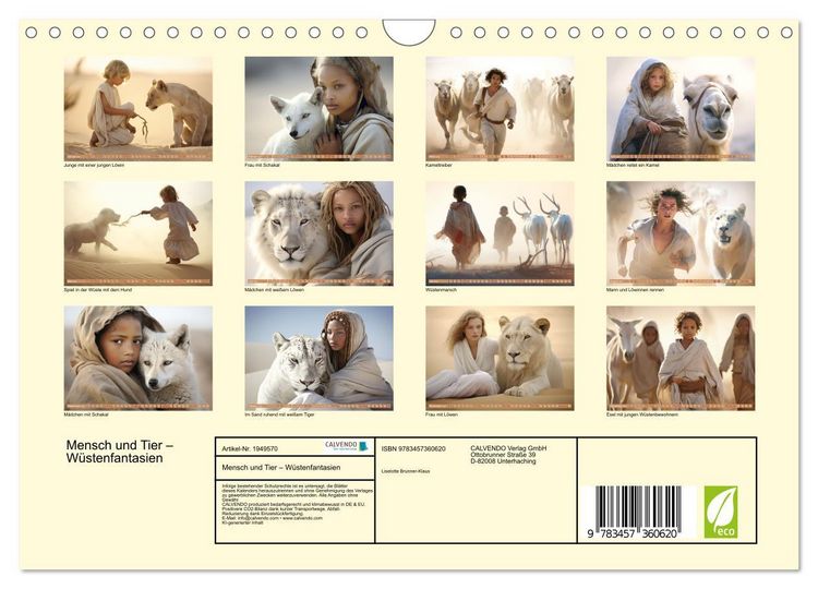Produktbild: Mensch und Tier &ndash; W&uuml;stenfantasien (Wandkalender 2026 DIN A4 quer), CALVENDO Monatskalender