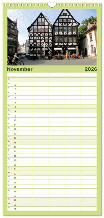 Produktbild: Familienplaner 2026 - Willkommen in ERFURT mit 5 Spalten (Wandkalender, 21 x 45 cm) CALVENDO