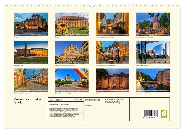 Produktbild: Osnabr&uuml;ck ...meine Stadt (hochwertiger Premium Wandkalender 2026 DIN A2 quer), Kunstdruck in Hochglanz