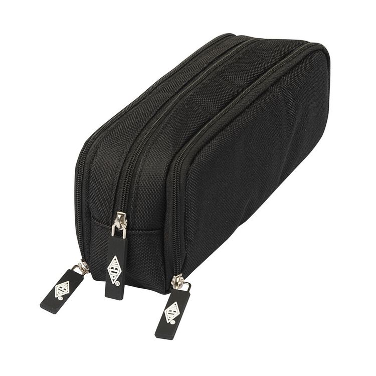 Produktbild: Schlamper M&auml;ppchen Business schwarz 23x7,5x8cm 3 Rei&szlig;verschlussf&auml;cher