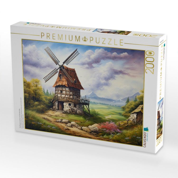 Produktbild: CALVENDO Puzzle Fr&uuml;hlingserwachen mit Windm&uuml;hle | 2000 Teile Lege-Gr&ouml;&szlig;e 90x67cm Foto-Puzzle f&uuml;r gl&uuml;ckliche Stunden