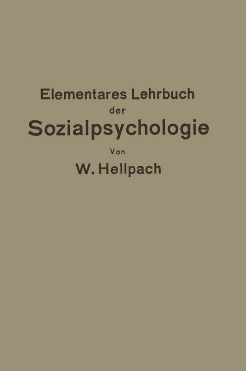 Produktbild: Elementares Lehrbuch der Sozialpsychologie