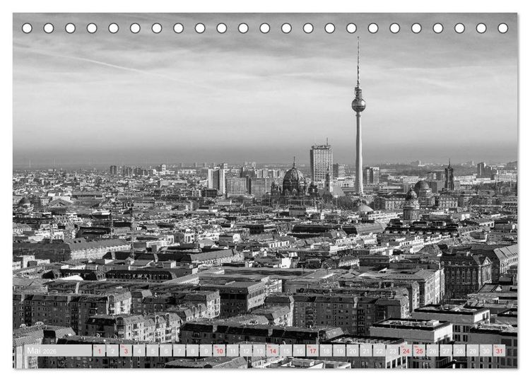 Produktbild: Berliner Ansichten in Schwarz und Wei&szlig; (Tischkalender 2026 DIN A5 quer), CALVENDO Monatskalender