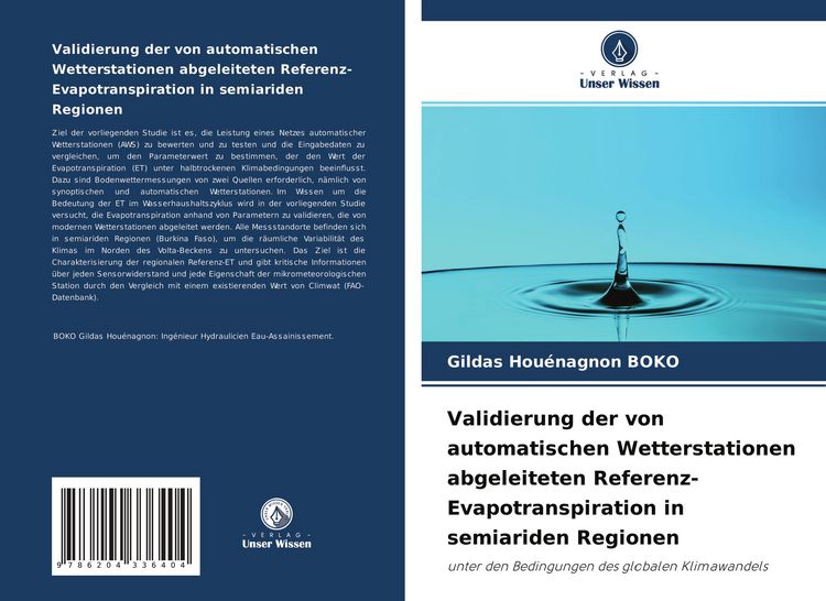 Produktbild: Validierung der von automatischen Wetterstationen abgeleiteten Referenz-Evapotranspiration in semiariden Regionen