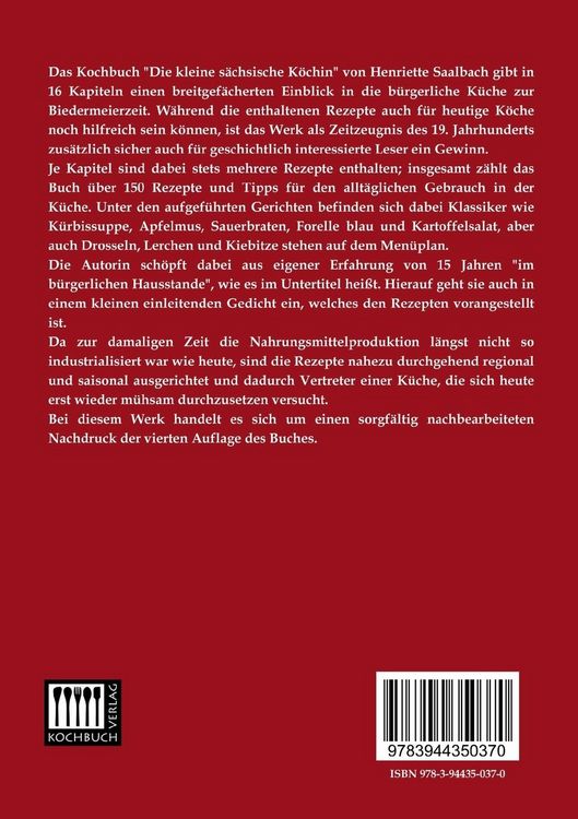 Produktbild: Die kleine s&auml;chsische K&ouml;chin