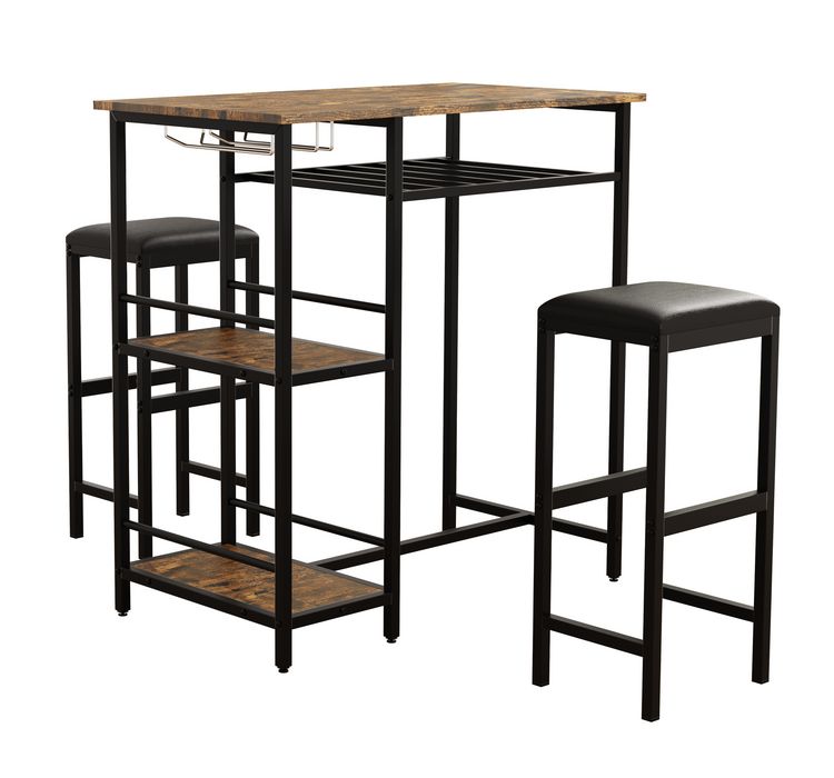 Produktbild: 3 tlg. Set Bartisch Bistrotisch Barhocker Kolari