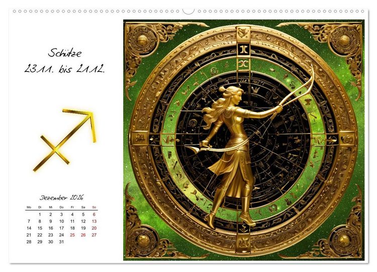 Produktbild: Ein Jahr in Gold (hochwertiger Premium Wandkalender 2026 DIN A2 quer), Kunstdruck in Hochglanz