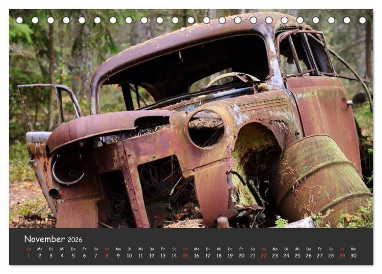 Produktbild: BILKYRKOG&Aring;RDEN Der Autofriedhof im Kyrk&ouml; Mosse (Tischkalender 2026 DIN A5 quer), CALVENDO Monatskalender