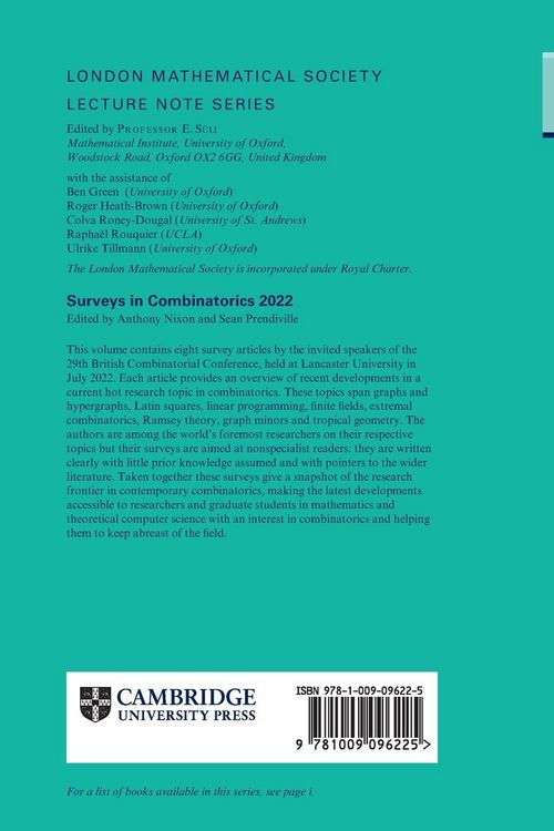 Produktbild: Surveys in Combinatorics 2022