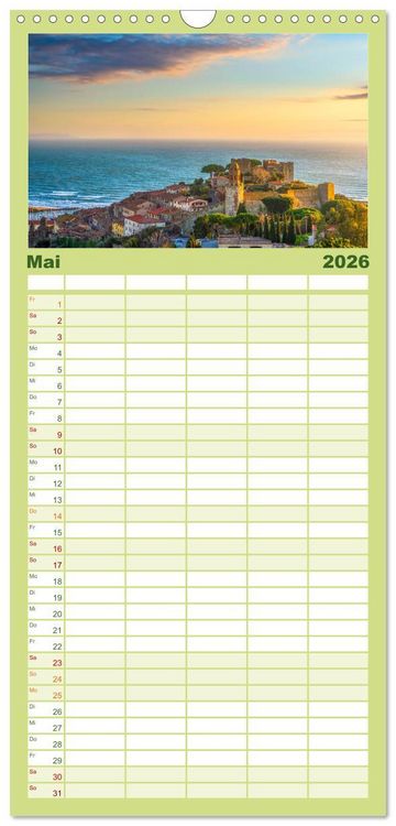 Produktbild: Familienplaner 2026 - Traumziel Toskana mit 5 Spalten (Wandkalender, 21 x 45 cm) CALVENDO