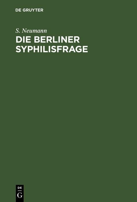 Produktbild: Die Berliner Syphilisfrage