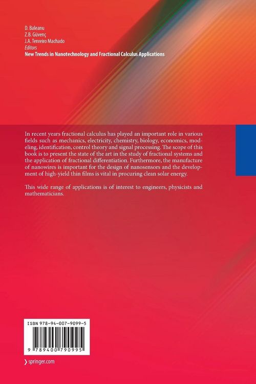 Produktbild: New Trends in Nanotechnology and Fractional Calculus Applications