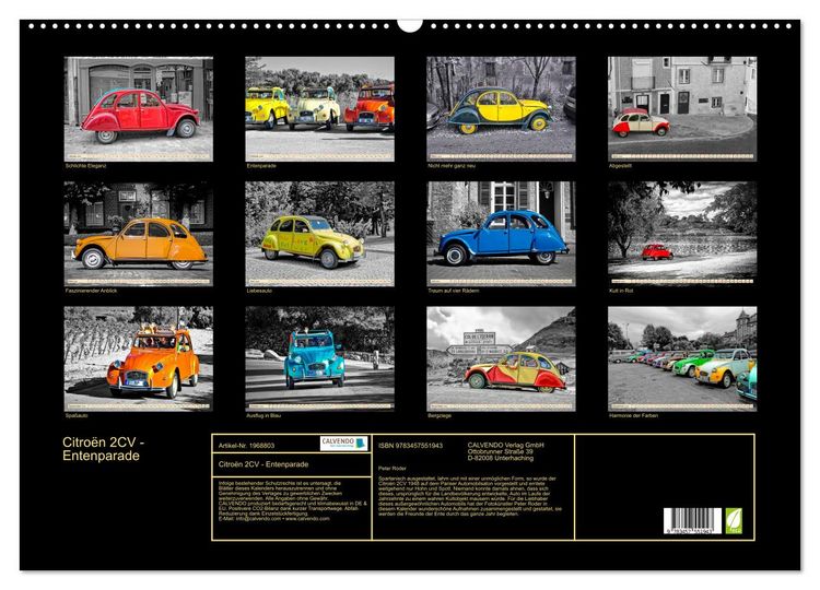 Produktbild: Citro&euml;n 2CV - Entenparade (Wandkalender 2026 DIN A2 quer), CALVENDO Monatskalender