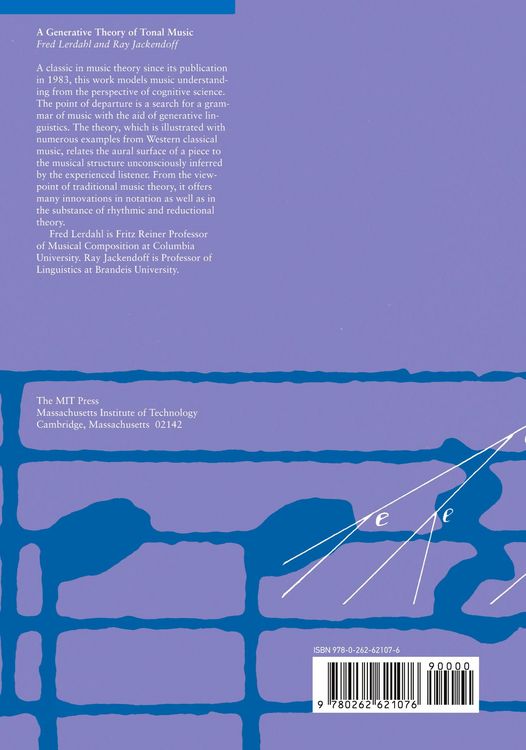 Produktbild: A Generative Theory of Tonal Music, reissue, with a new preface