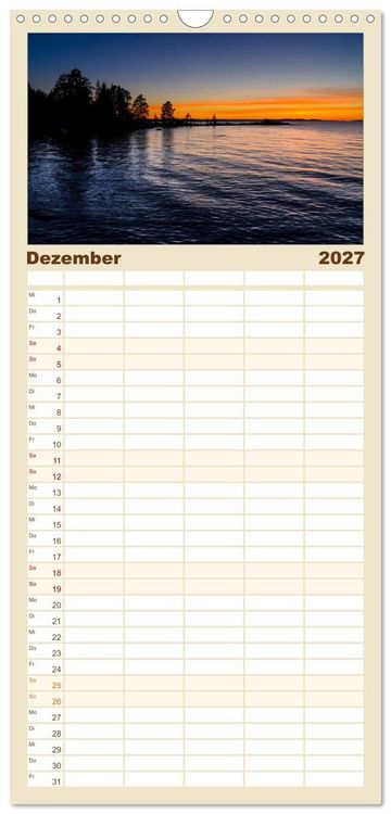 Produktbild: Familienplaner 2027 - Finnlands raue Sch&ouml;nheit mit 5 Spalten (Wandkalender, 21 x 45 cm) CALVENDO