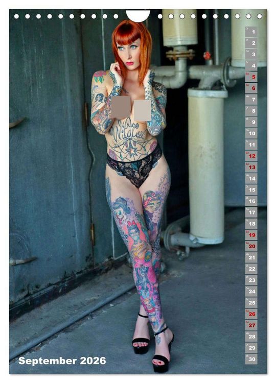 Produktbild: Beauty Tattoo Girls (Wandkalender 2026 DIN A4 hoch), CALVENDO Monatskalender