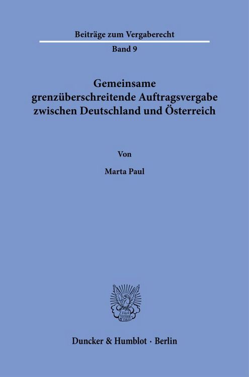 Produktbild: Gemeinsame grenz&uuml;berschreitende Auftragsvergabe zwischen Deutschland und &Ouml;sterreich