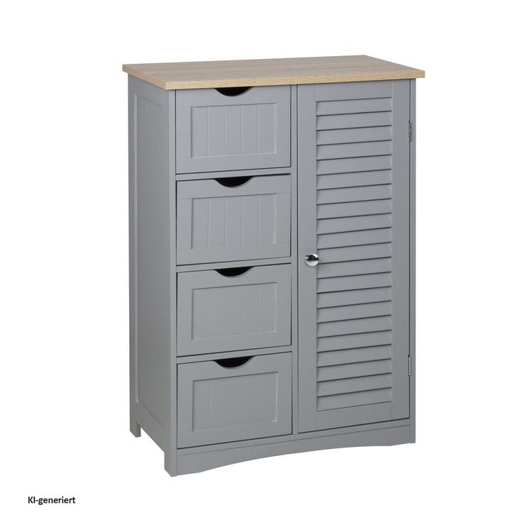 Produktbild: HTI-Living Badezimmerschrank Sarah Landhausstil mit T&uuml;r und Schubk&auml;sten