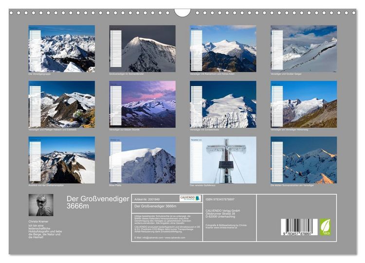 Produktbild: Der Gro&szlig;venediger 3666m (Wandkalender 2026 DIN A3 quer), CALVENDO Monatskalender