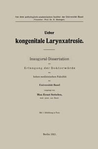 Produktbild: Ueber kongenitale Larynxatresie