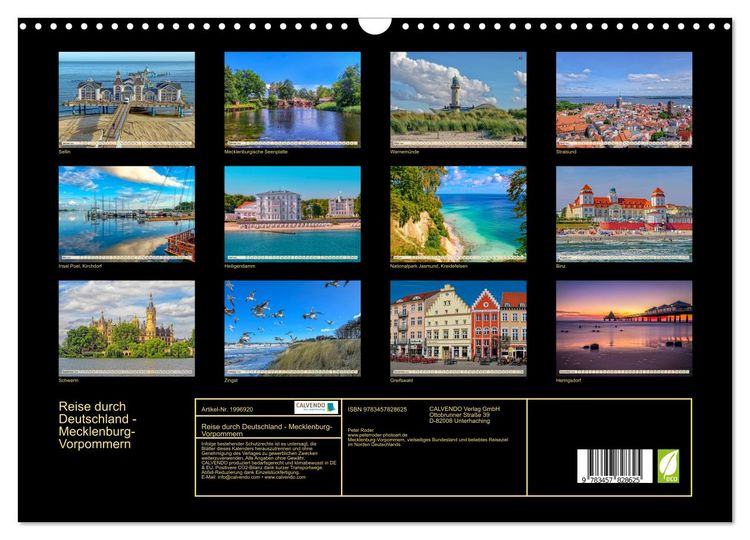 Produktbild: Reise durch Deutschland - Mecklenburg-Vorpommern (Wandkalender 2026 DIN A3 quer), CALVENDO Monatskalender
