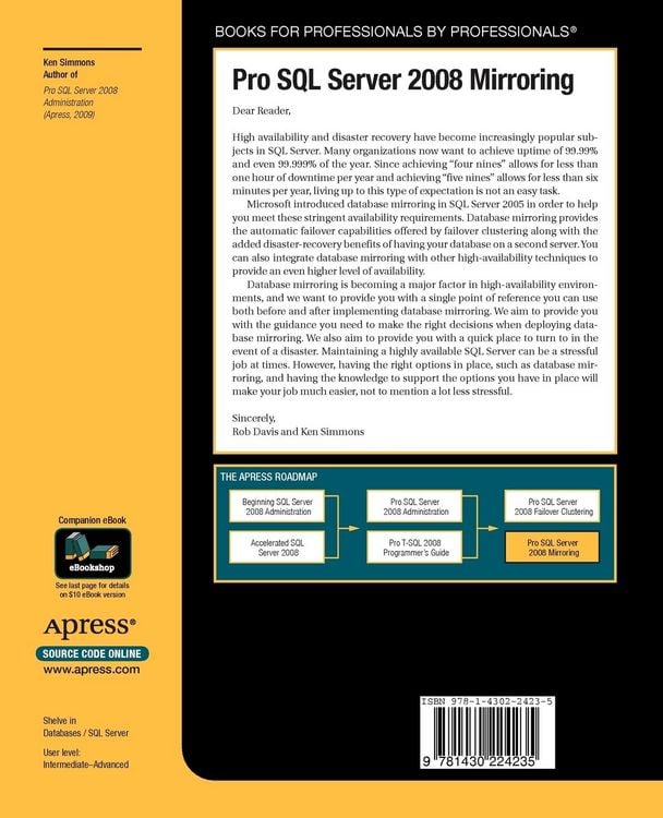 Produktbild: Pro SQL Server 2008 Mirroring