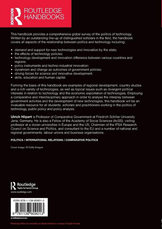 Produktbild: Routledge Handbook of Politics and Technology